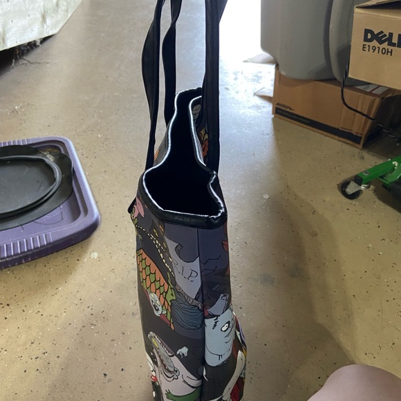 Loungefly Black Cartoon Collage Tote Bag - Picture 2 of 4